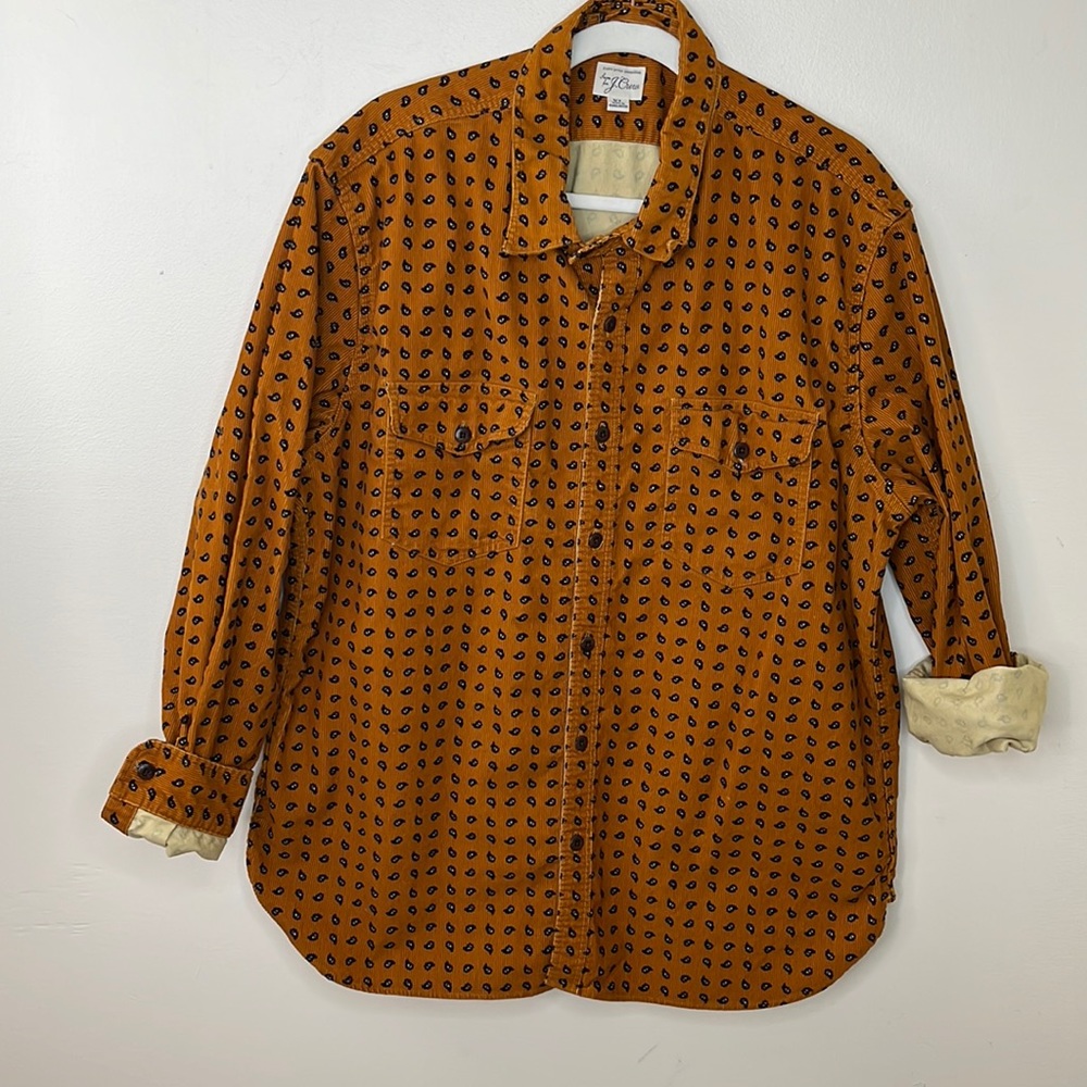 J. Crew button up paisley corduroy shirt
